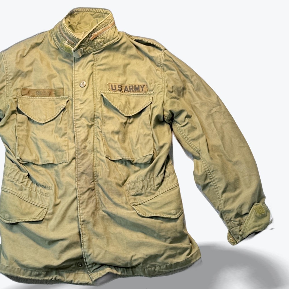 Vintage 1970s US Army M-65 Field Jacket‎ OG-107 Olive Drab Green Small Regular